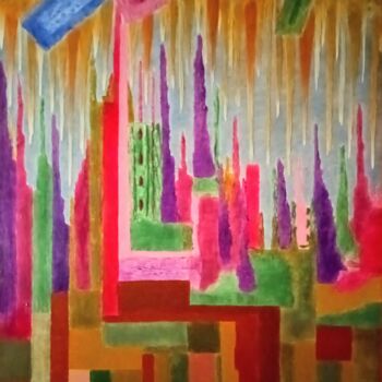 Peinture intitulée "''Grotte''" par Clotilde Durand, Œuvre d'art originale, Pigments