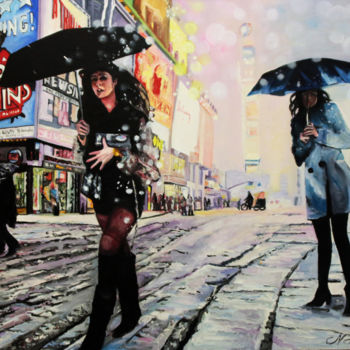Painting titled "mary poppins" by Clotilde Nadel, Original Artwork, Oil