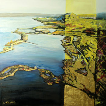 Malerei mit dem Titel "La camargue gardoise" von Clotilde Nadel, Original-Kunstwerk, Öl