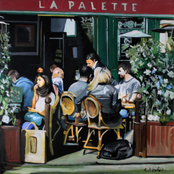 제목이 "la palette"인 미술작품 Clotilde Nadel로, 원작, 기름
