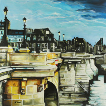 Malerei mit dem Titel "le pont neuf" von Clotilde Nadel, Original-Kunstwerk, Öl