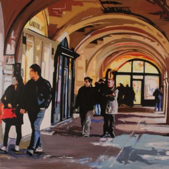 Painting titled "place des vosges" by Clotilde Nadel, Original Artwork, Oil