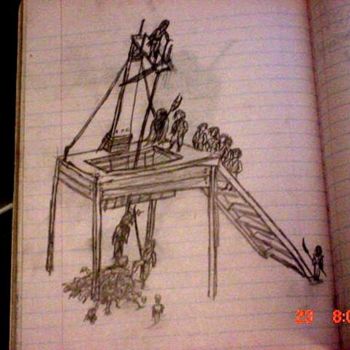 Dessin intitulée "The Gallows." par Lithius, Œuvre d'art originale