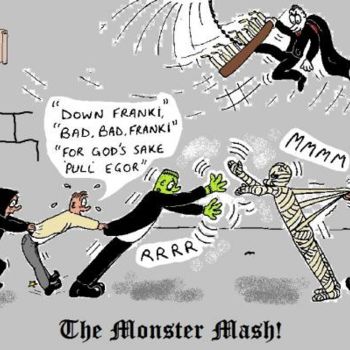 Painting titled "''Monster Mash''" by Clynton Knight, Original Artwork