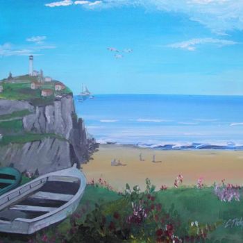 Peinture intitulée "Deux barques au pri…" par Cédric Marc Michel, Œuvre d'art originale