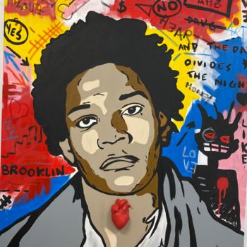 Painting titled "BASQUIAT STORY" by Cobo, Original Artwork, Acrylic