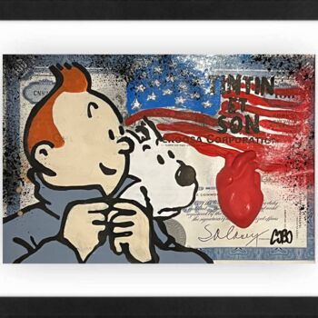 Malarstwo zatytułowany „Tintin son” autorstwa Cobo, Oryginalna praca, Akryl