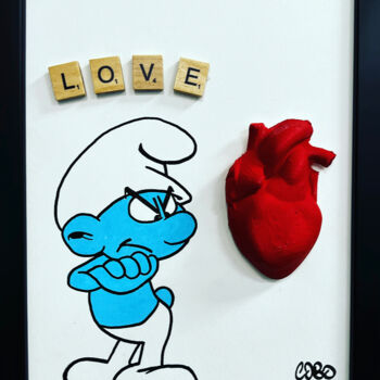 Painting titled "LOVE" by Cobo, Original Artwork, Acrylic