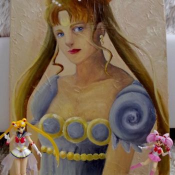 Painting titled "Sailor moon" by Coco Kupo, Original Artwork, Oil