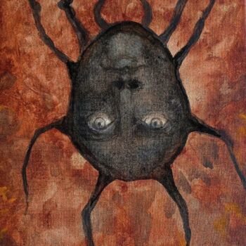Painting titled "Spidermother" by Coco Sanne Hassink, Original Artwork, Oil