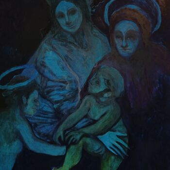 Schilderij getiteld "Midnight" door Coco Sanne Hassink, Origineel Kunstwerk, Olie