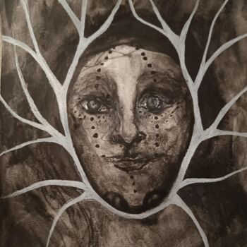 Картина под названием "Matryoshka" - Coco Sanne Hassink, Подлинное произведение искусства, Древесный уголь