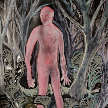Рисунок под названием "In the twilight" - Coco Sanne Hassink, Подлинное произведение искусства, Древесный уголь