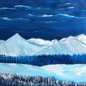 Peinture intitulée "Montagne glacier" par Corinne Garcia, Œuvre d'art originale, Acrylique