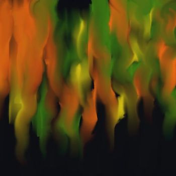 Grafika cyfrowa / sztuka generowana cyfrowo zatytułowany „Greeen Fire” autorstwa Connie M., Oryginalna praca, Malarstwo cyfr…