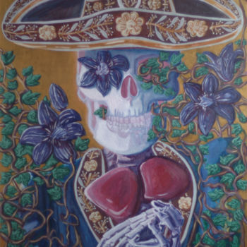 Peinture intitulée "La mort applaudit" par Mathilde Cognard, Œuvre d'art originale, Acrylique