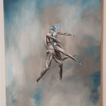 Malerei mit dem Titel "Deep blue" von Coletta Riecken, Original-Kunstwerk, Acryl