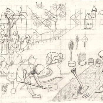 Drawing titled "bruegel1.jpg" by Colette Clea Rhode, Original Artwork