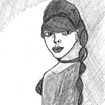 Drawing titled "jeune-fille.jpg" by Colette Clea Rhode, Original Artwork