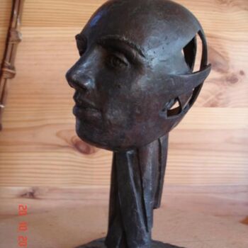 Sculpture titled "Le visage de l'air" by Colette Fizanne, Original Artwork, Metals