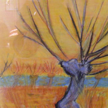 Peinture intitulée "le saule de Van Gogh" par Colette Jotterand-Vetter, Œuvre d'art originale, Pastel