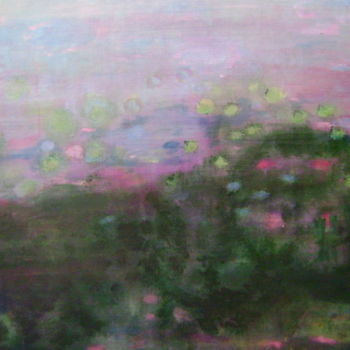 Painting titled "paysage de printemps" by Colette Jotterand-Vetter, Original Artwork, Acrylic