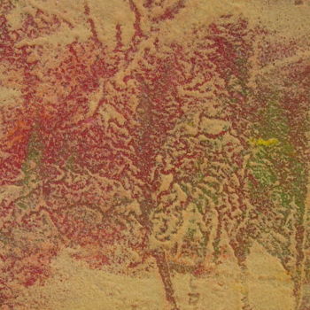 Painting titled "les arbres rouges" by Colette Jotterand-Vetter, Original Artwork, Acrylic