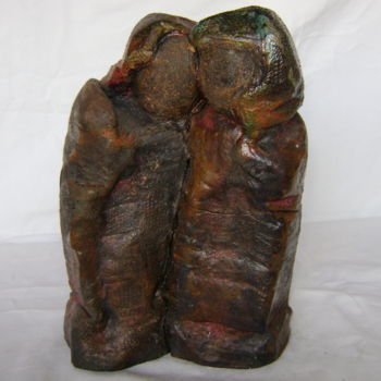 Sculpture intitulée "Les deux soeurs" par Colette Jotterand-Vetter, Œuvre d'art originale, Terre cuite