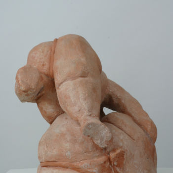 雕塑 标题为“Sumos au combat” 由Colette Jotterand-Vetter, 原创艺术品