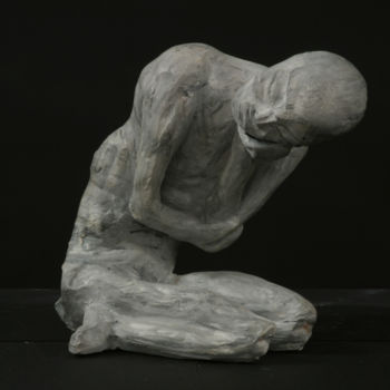Скульптура под названием "Le désespéré" - Colette Jotterand-Vetter, Подлинное произведение искусства, Терракота