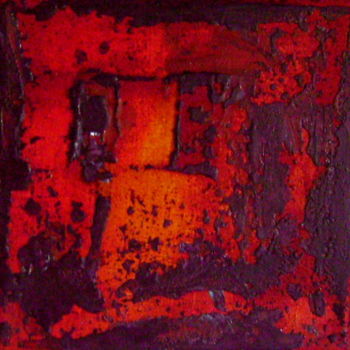 Painting titled "incendie" by Colette Jotterand-Vetter, Original Artwork, Acrylic