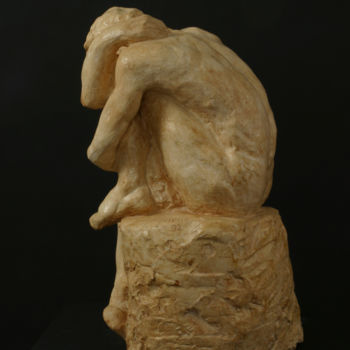 Sculpture intitulée "Le penseur" par Colette Jotterand-Vetter, Œuvre d'art originale