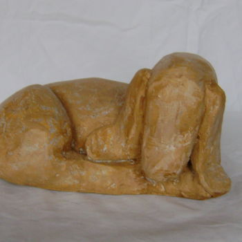 Sculpture titled "chien cocker" by Colette Jotterand-Vetter, Original Artwork, Terra cotta