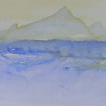 Pintura intitulada "Montagne" por Colette Jotterand-Vetter, Obras de arte originais, Aquarela