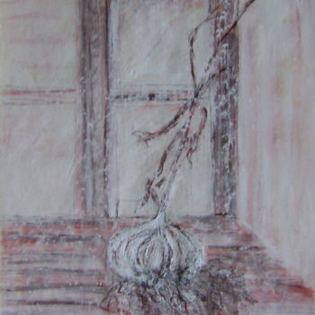 Drawing titled "Tête d'ail" by Colette Jotterand-Vetter, Original Artwork