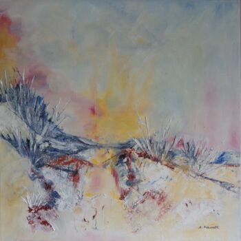 Painting titled "Soleil d'Hiver" by Colette Pisanelli, Original Artwork, Oil