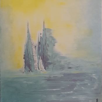 Pittura intitolato "Fantômes des mers" da Colette Terranova, Opera d'arte originale, Olio