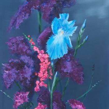 Painting titled "Iris" by Colette Tournier, Original Artwork, Acrylic