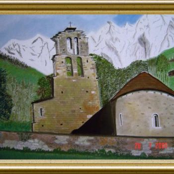 Pintura intitulada "CHAPELLE des TEMPLI…" por Colette Rhode, Obras de arte originais