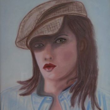 Painting titled "JEUNE  FILLE PERTIN…" by Colette Rhode, Original Artwork, Oil