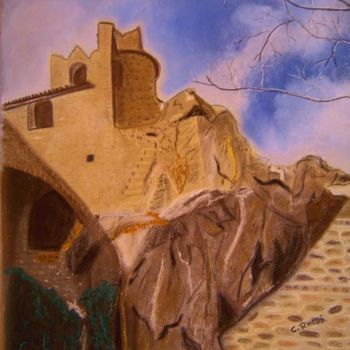 Painting titled "CHAPELLE sur crypte…" by Colette Rhode, Original Artwork, Oil