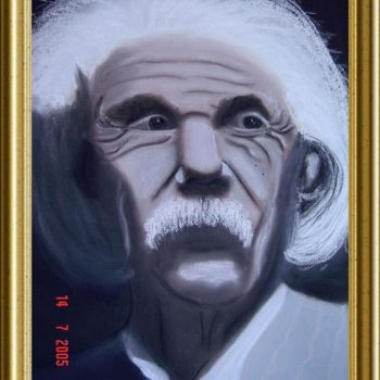 Painting titled "EINSTEIN" by Colette Rhode, Original Artwork