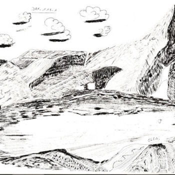 Zeichnungen mit dem Titel "ETANG d'ARAING  (09)" von Colette Rhode, Original-Kunstwerk