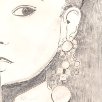 Drawing titled "Mademoiselle x" by Colette Rhode, Original Artwork