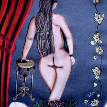 Painting titled "Nudité féminime" by Colette Rhode, Original Artwork