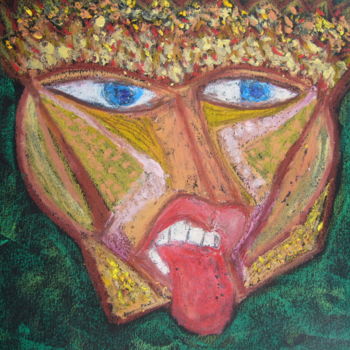 Painting titled "masque" by Colette B. Dezeuze, Original Artwork, Pastel