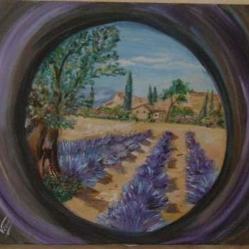 Pintura intitulada "zoom sur lavande" por Coline, Obras de arte originais