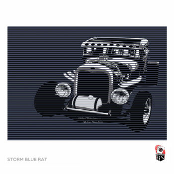 Digital Arts titled "STORM BLUE RAT ROD" by Colin Tresadern, Original Artwork, Digital Painting