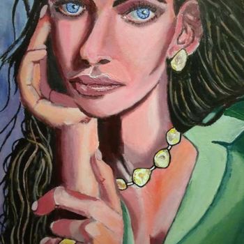 Painting titled "Beautifull  woman" by Alicia Charnis, Original Artwork, Acrylic