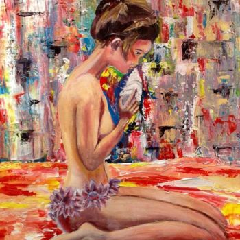 Peinture intitulée "Topless Girl" par Alicia Charnis, Œuvre d'art originale, Acrylique